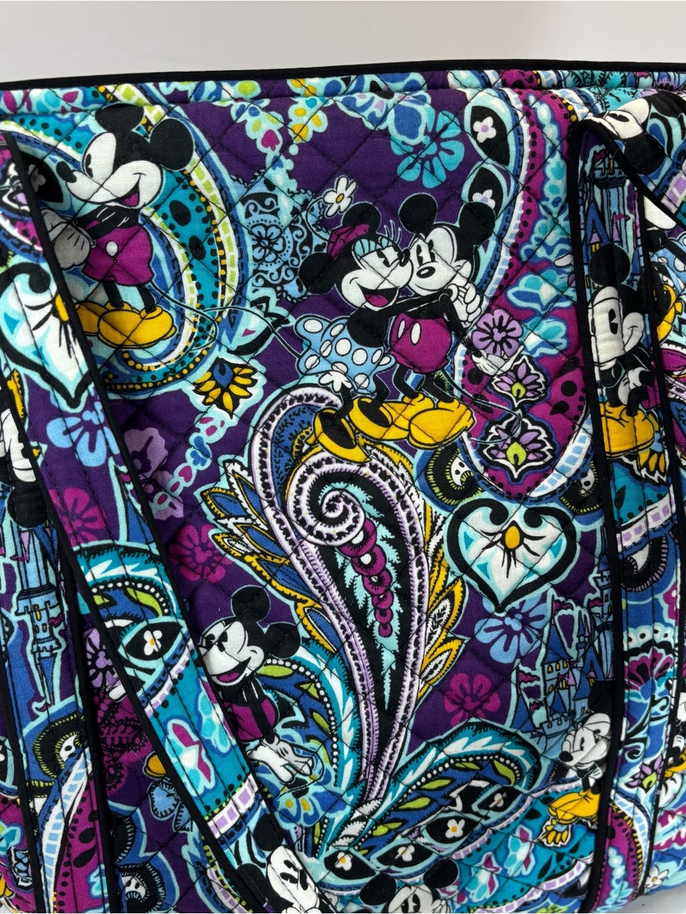Vera Bradley Disney Parks Iconic Vera Tote Mickey's Paisley Celebration-Like New - Picture 6 of 13